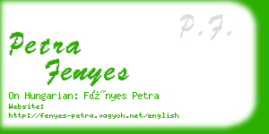 petra fenyes business card